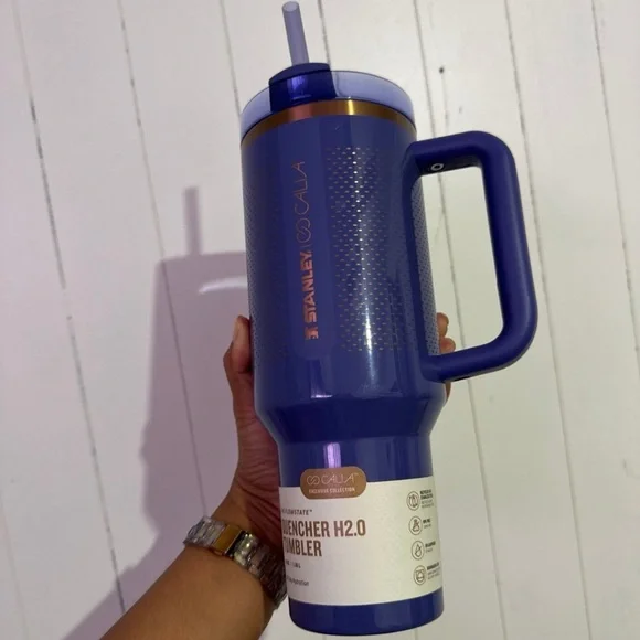 Stanley & Calia Blue/Gold Insulated Tumbler with Handle - Picture 2 of 5